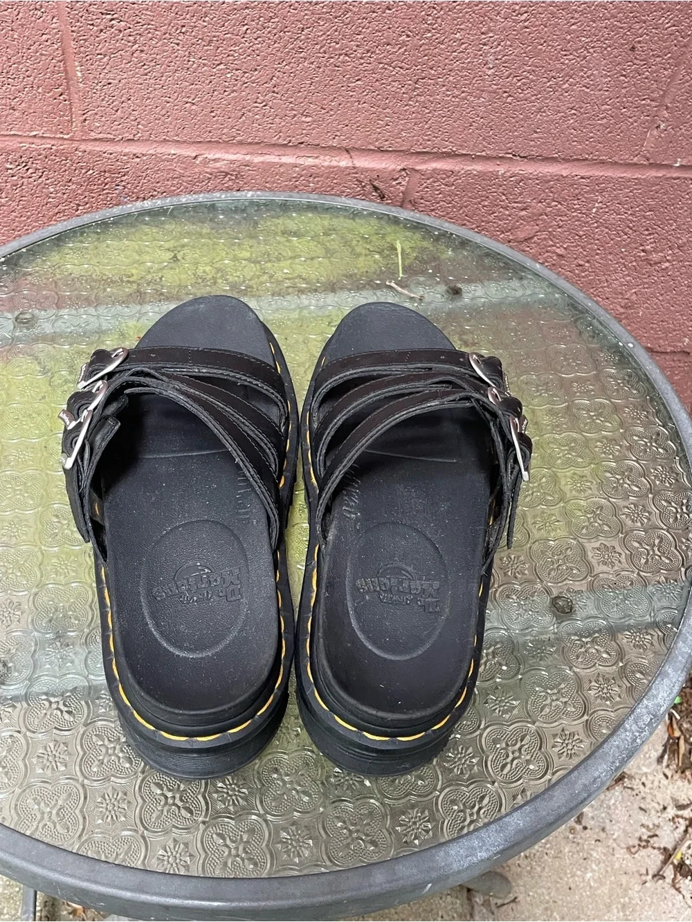 Dr Martens Blaire Slide Platform Black Sandals Size 8